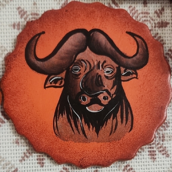 Unique Safari Animal Hand-painted Coasters Six Of Them With Holder. - Picture 7 of 8